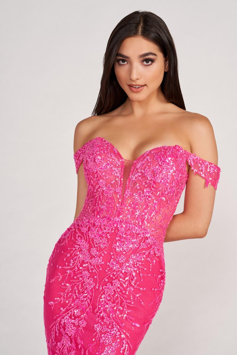 Ellie Wilde EW34007 Off-Shoulder Long Fit and Flare Dress