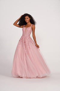 Ellie Wilde EW34041 V-Neck Fit and Flare Long Dress