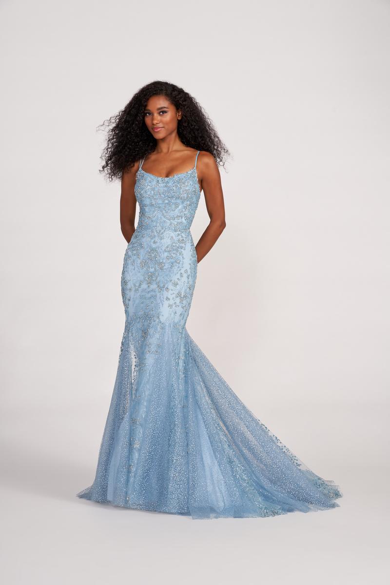Ellie Wilde EW34045 Spaghetti Strap Fit and Flare Gown