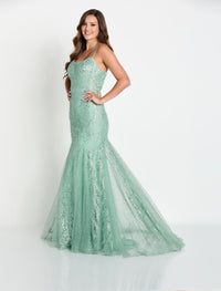 Ellie Wilde EW34045 Spaghetti Strap Fit and Flare Gown