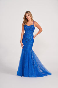 Ellie Wilde EW34045 Spaghetti Strap Fit and Flare Gown