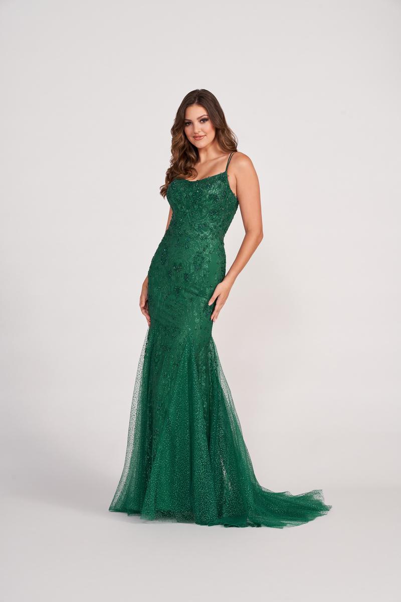 Ellie Wilde EW34045 Spaghetti Strap Fit and Flare Gown