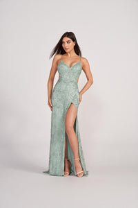 Ellie Wilde EW34046 Spaghetti Strap Fit and Flare Gown