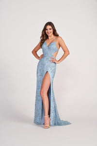 Ellie Wilde EW34046 Spaghetti Strap Fit and Flare Gown