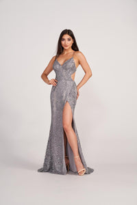 Ellie Wilde EW34046 Spaghetti Strap Fit and Flare Gown