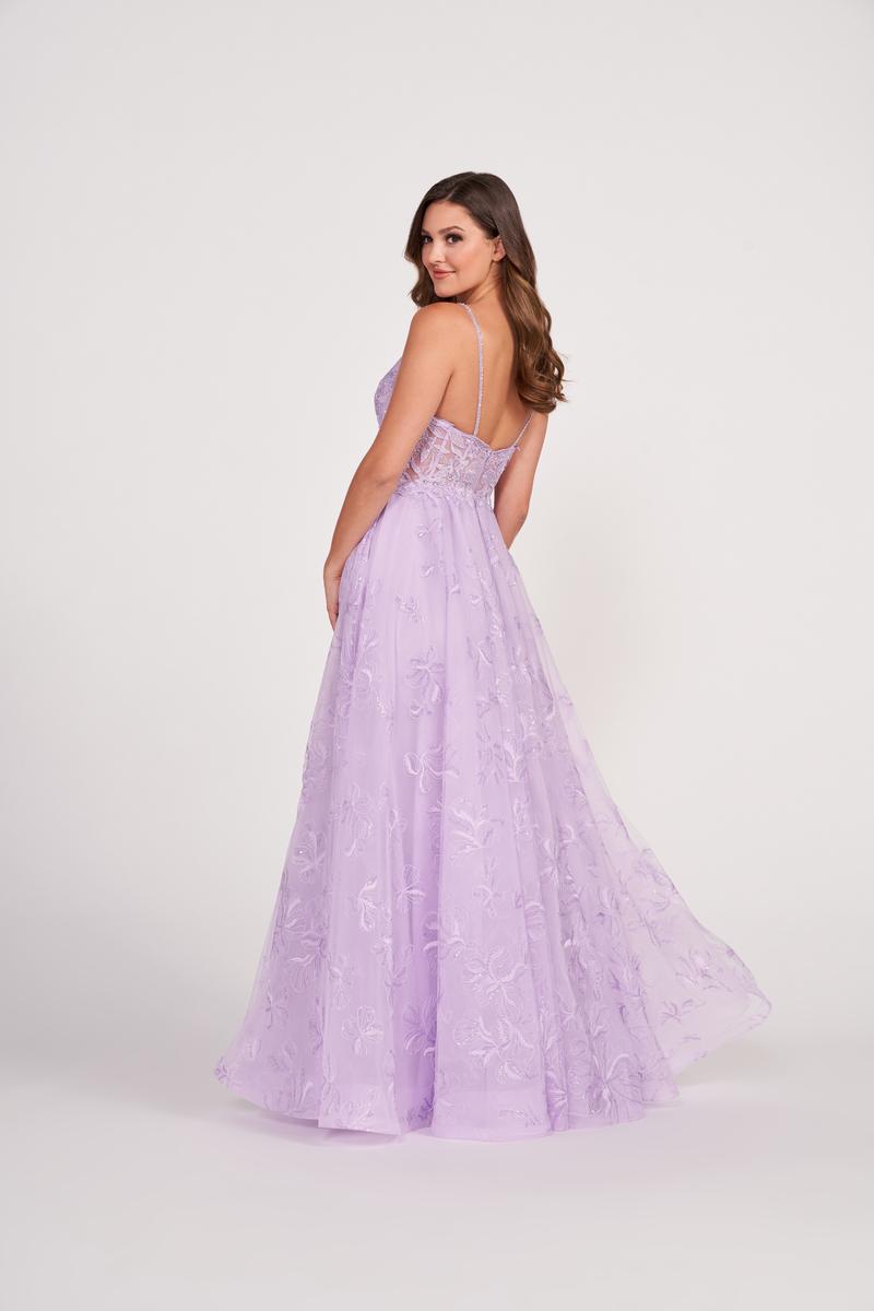 Ellie Wilde EW34051 V-Neck Long A-Line Dress