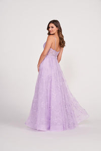 Ellie Wilde EW34051 V-Neck Long A-Line Dress