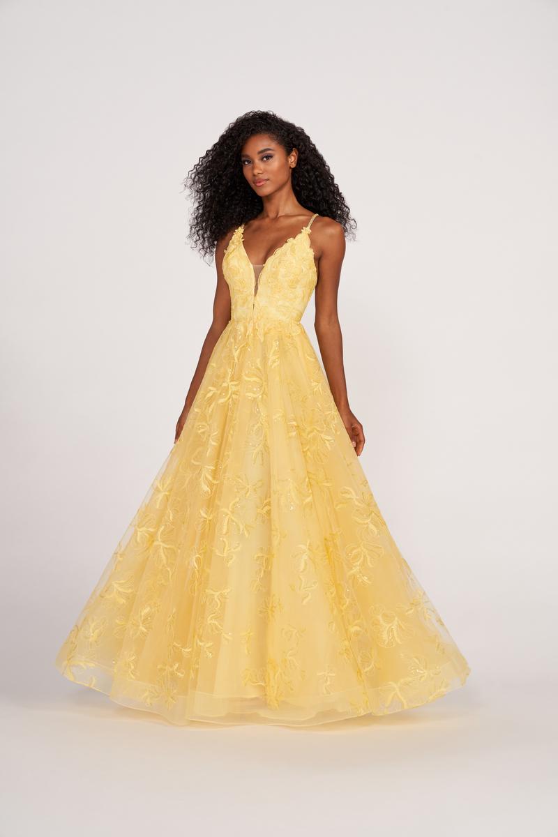 Ellie Wilde EW34051 V-Neck Long A-Line Dress