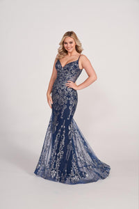 Ellie Wilde EW34056 Spaghetti Strap Fit and Flare Gown