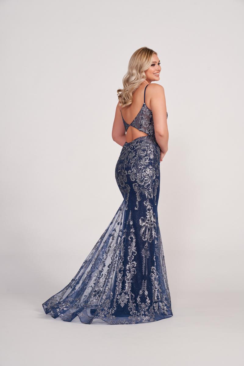 Ellie Wilde EW34056 Spaghetti Strap Fit and Flare Gown