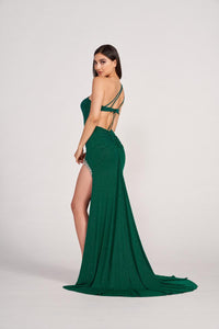 Ellie Wilde EW34060 One-Shoulder Long Fitted Dress with Cutouts