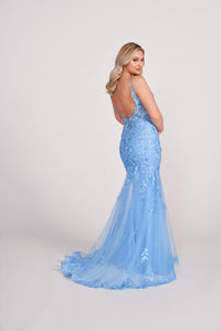 Ellie Wilde EW34067 Deep V-Neck Fit and Flare Gown