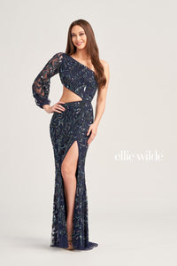 Ellie Wilde EW35020 One-Shoulder Long Fitted Dress