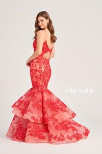 Ellie Wilde EW35038 Plunge Neck Fit and Flare Gown