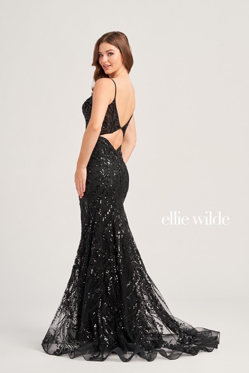 Ellie Wilde EW35039 Sequin V-Neck Fit and Flare Gown
