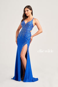 Ellie Wilde EW35063 Dress - Plunging Neckline, Long Fitted Silhouette