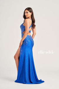 Ellie Wilde EW35063 Dress - Plunging Neckline, Long Fitted Silhouette