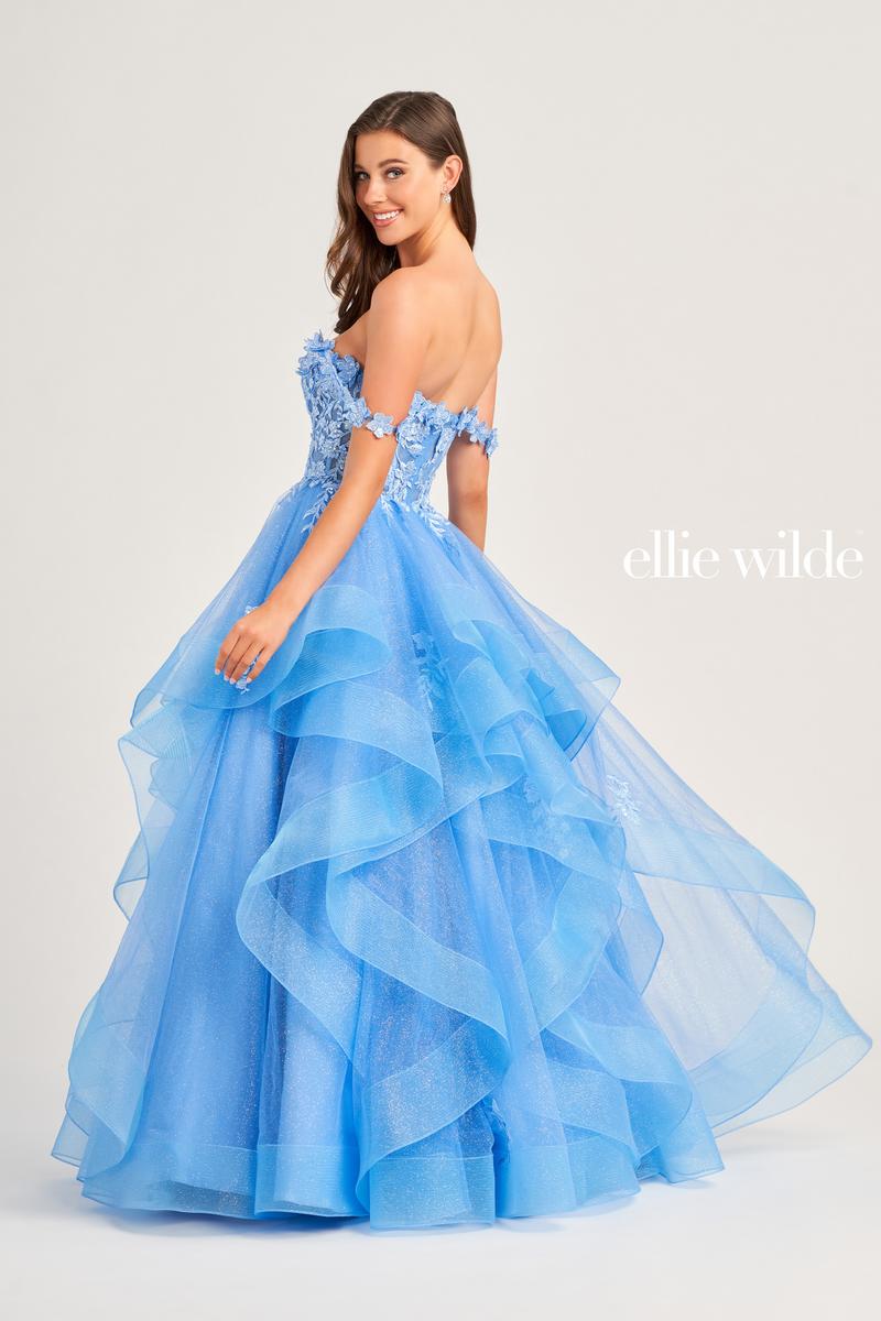 Ellie Wilde EW35084 Strapless Ballgown with Layered Skirt