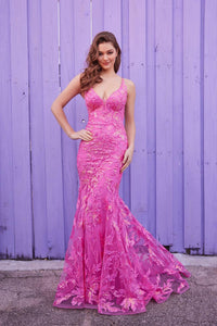 Ellie Wilde EW35109 Dress - Halter Neck, Long, Fit and Flare Silhouette