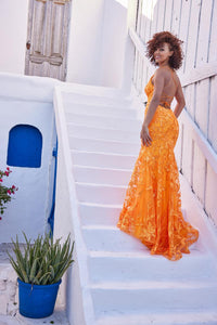 Ellie Wilde EW35109 Dress - Halter Neck, Long, Fit and Flare Silhouette