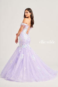 Ellie Wilde EW35219 Off-Shoulder Fit and Flare Gown