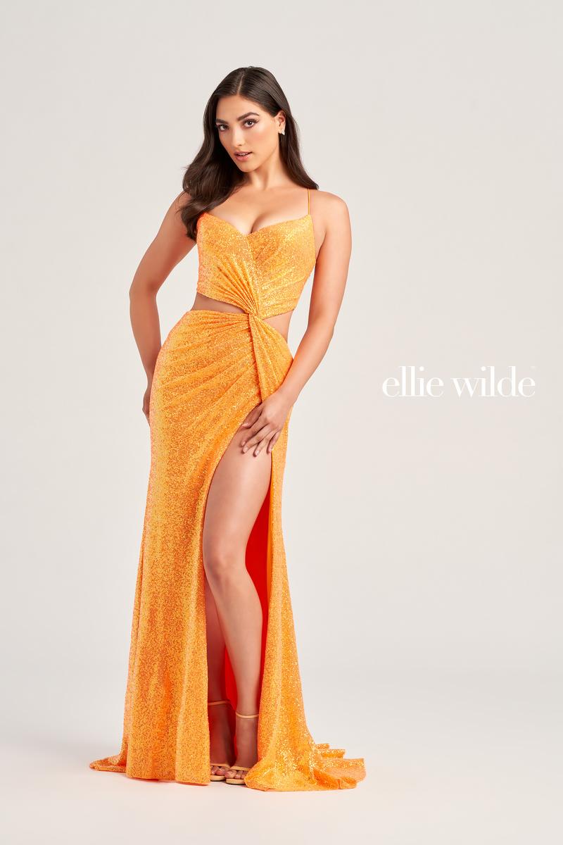 Ellie Wilde EW35234 Dress - Spaghetti Strap, Long, Fitted Silhouette