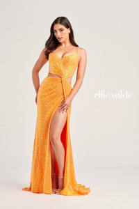 Ellie Wilde EW35234 Dress - Spaghetti Strap, Long, Fitted Silhouette