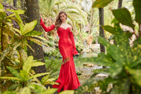 Ellie Wilde EW36010 Off-Shoulder Fit and Flare Gown