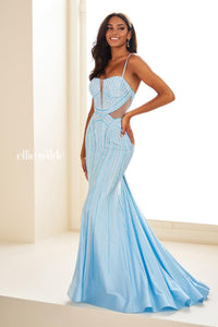 Ellie Wilde EW36013 Dress - Spaghetti Straps, Long Fit and Flare Silhouette