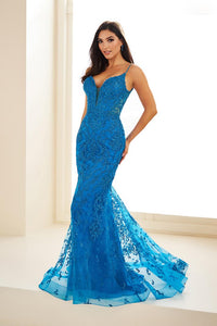 Ellie Wilde EW36096 Deep V-Neck Fitted Gown