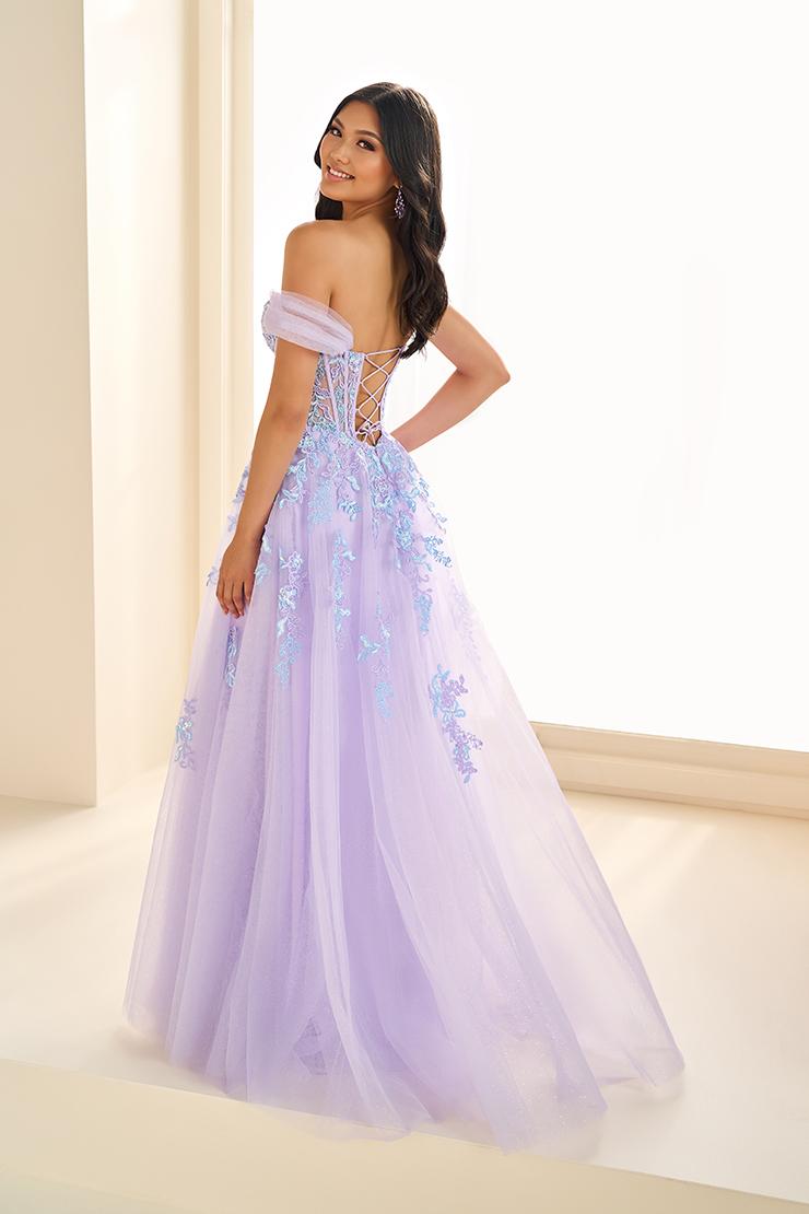Ellie Wilde EW36217 Off-Shoulder A-Line Dress with Floral Lace