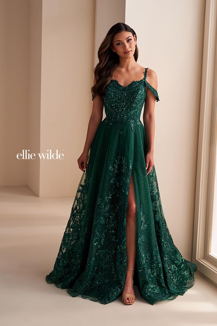 ellie wilde green dress EW36220 Off-Shoulder A-Line Gown with Slit Wonder Woman's Gala Gown: Store in a breathable 3 Piece Dress COLOR:Rusty Orange (pic)