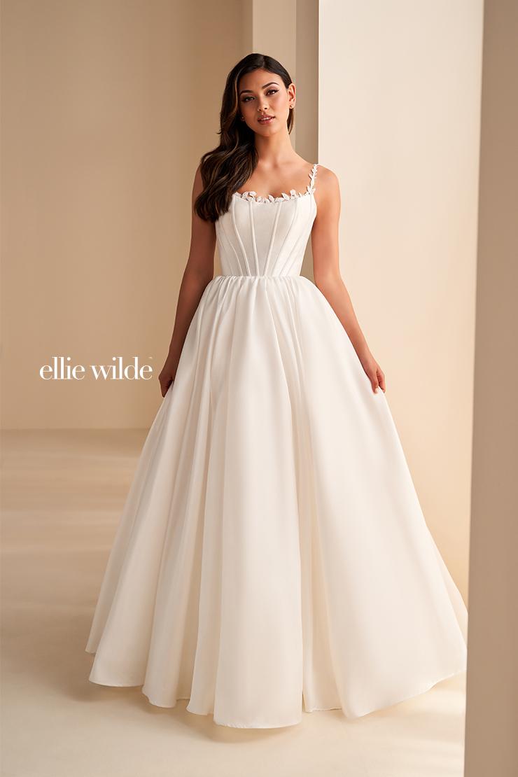 Ellie Wilde EW36221 Teal Ballgown with Sweetheart Neckline