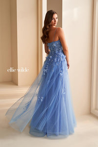 Ellie Wilde EW36222 Dress - Spaghetti Straps, Long A-Line Silhouette