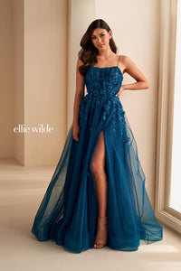 Ellie Wilde EW36222 Dress - Spaghetti Straps, Long A-Line Silhouette