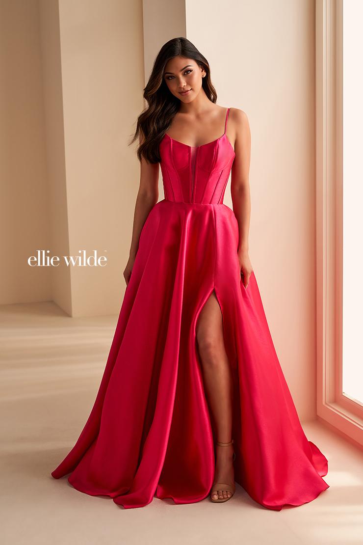 Ellie Wilde EW36224 Dress - Spaghetti Strap, Long A-Line Silhouette