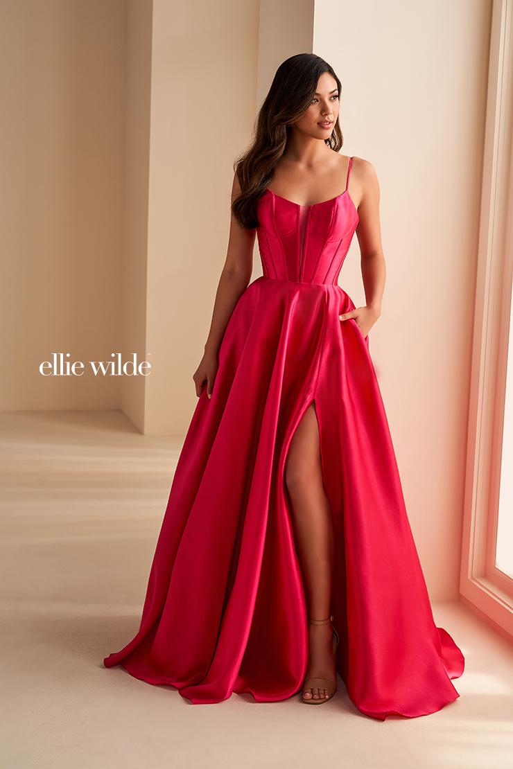 Ellie Wilde EW36224 Dress - Spaghetti Strap, Long A-Line Silhouette