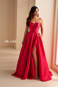 Ellie Wilde EW36224 Dress - Spaghetti Strap, Long A-Line Silhouette
