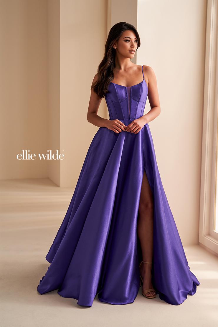 Ellie Wilde EW36224 Dress - Spaghetti Strap, Long A-Line Silhouette