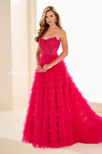Ellie Wilde EW37026 Strapless Ballgown with Floral Bodice