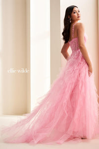 Ellie Wilde EW37031 Spaghetti Strap A-Line Gown