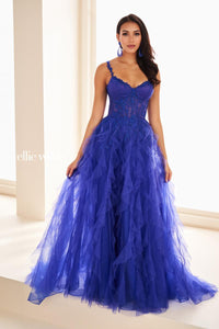 Ellie Wilde EW37031 Spaghetti Strap A-Line Gown