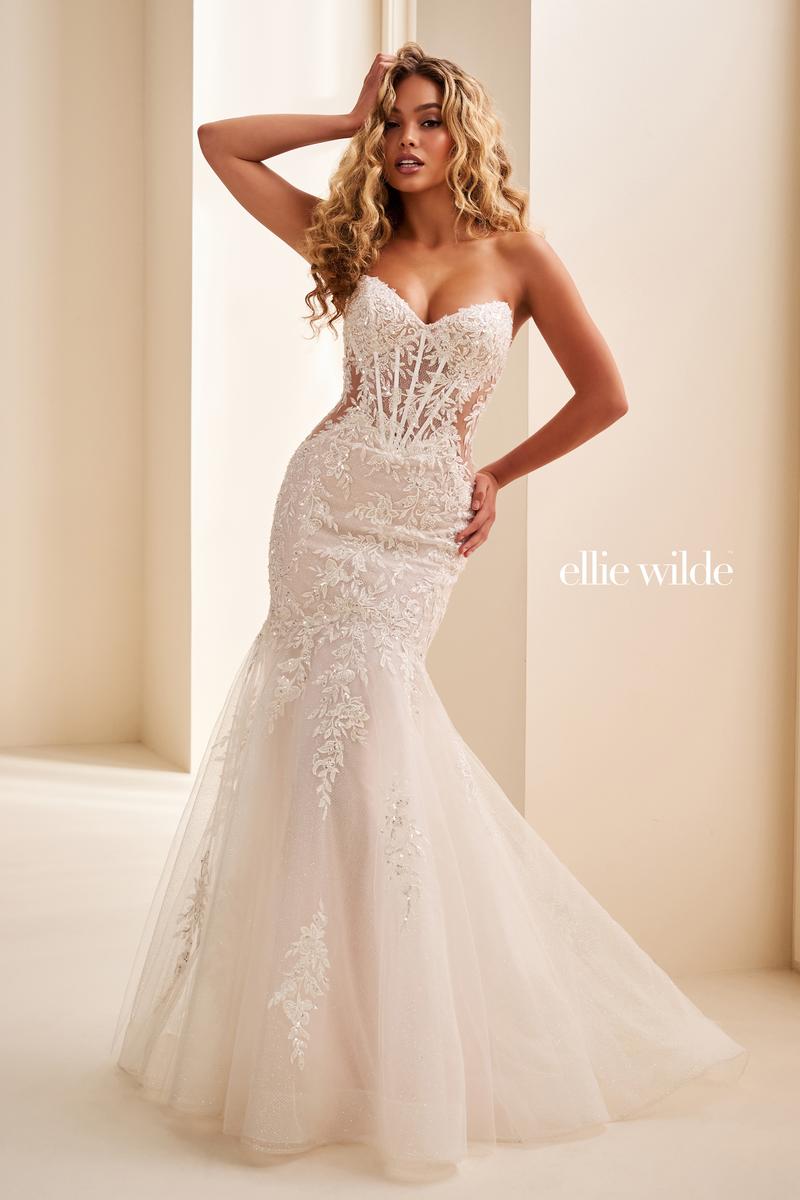 Ellie Wilde EW37085 Strapless Fit and Flare Gown