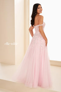 Ellie Wilde EW37094 Off-Shoulder A-Line Long Dress