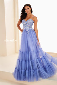 Ellie Wilde EW37107 Spaghetti Strap A-Line Gown
