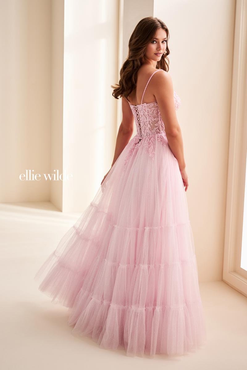 Ellie Wilde EW37107 Spaghetti Strap A-Line Gown