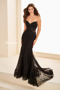 Ellie Wilde EW37114 Strapless Fit and Flare Long Dress