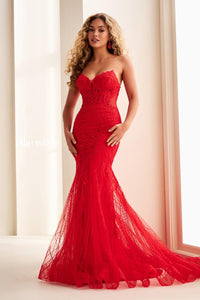 Ellie Wilde EW37114 Strapless Fit and Flare Long Dress