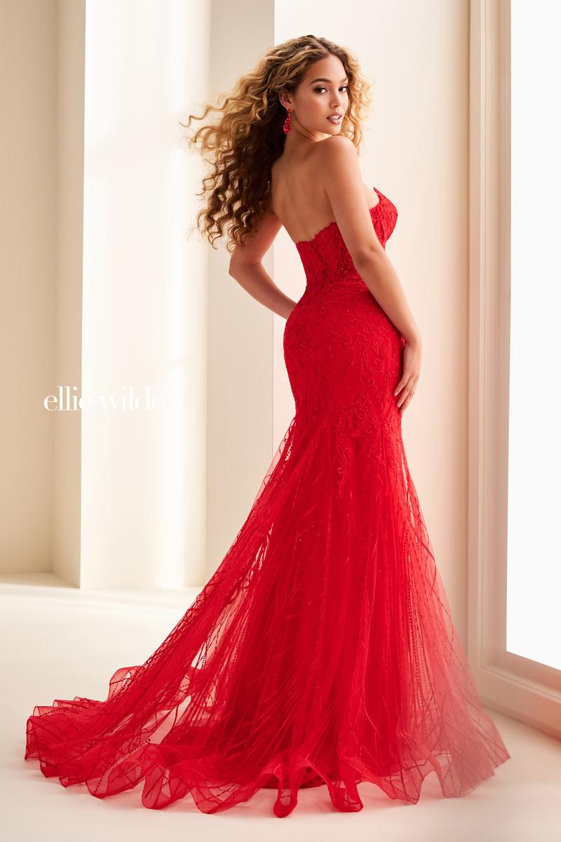 Ellie Wilde EW37114 Strapless Fit and Flare Long Dress