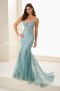 Ellie Wilde EW37114 Strapless Fit and Flare Long Dress